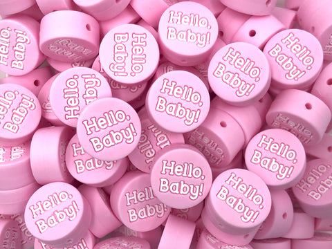 Hello, Baby Silicone Focal Beads--Pink