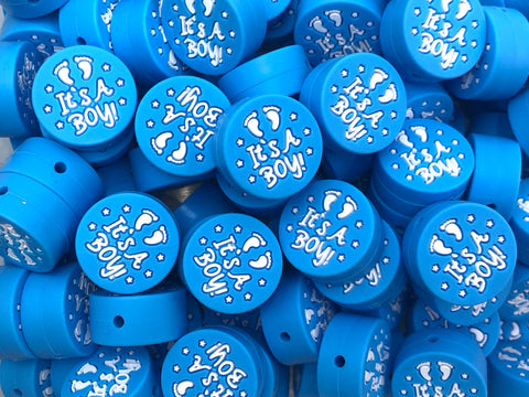 It's a Boy!  Silicone Focal Beads--Sky Blue