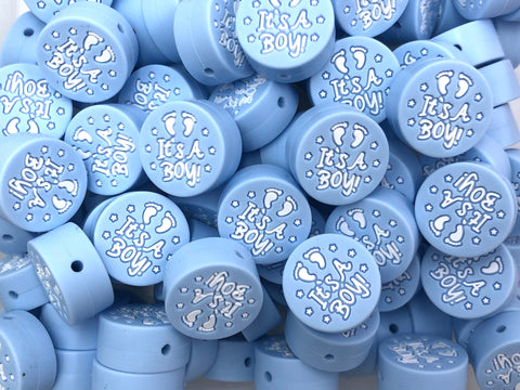 It's a Boy!  Silicone Focal Beads--Baby Blue