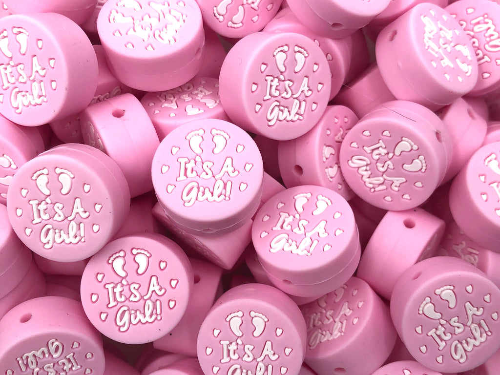 LoVe Silicone Focal Bead Pink