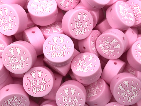 It's a Girl!  Silicone Focal Beads--Light Pink