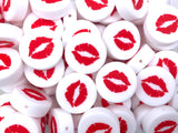 Red Lip Silicone Focal Beads