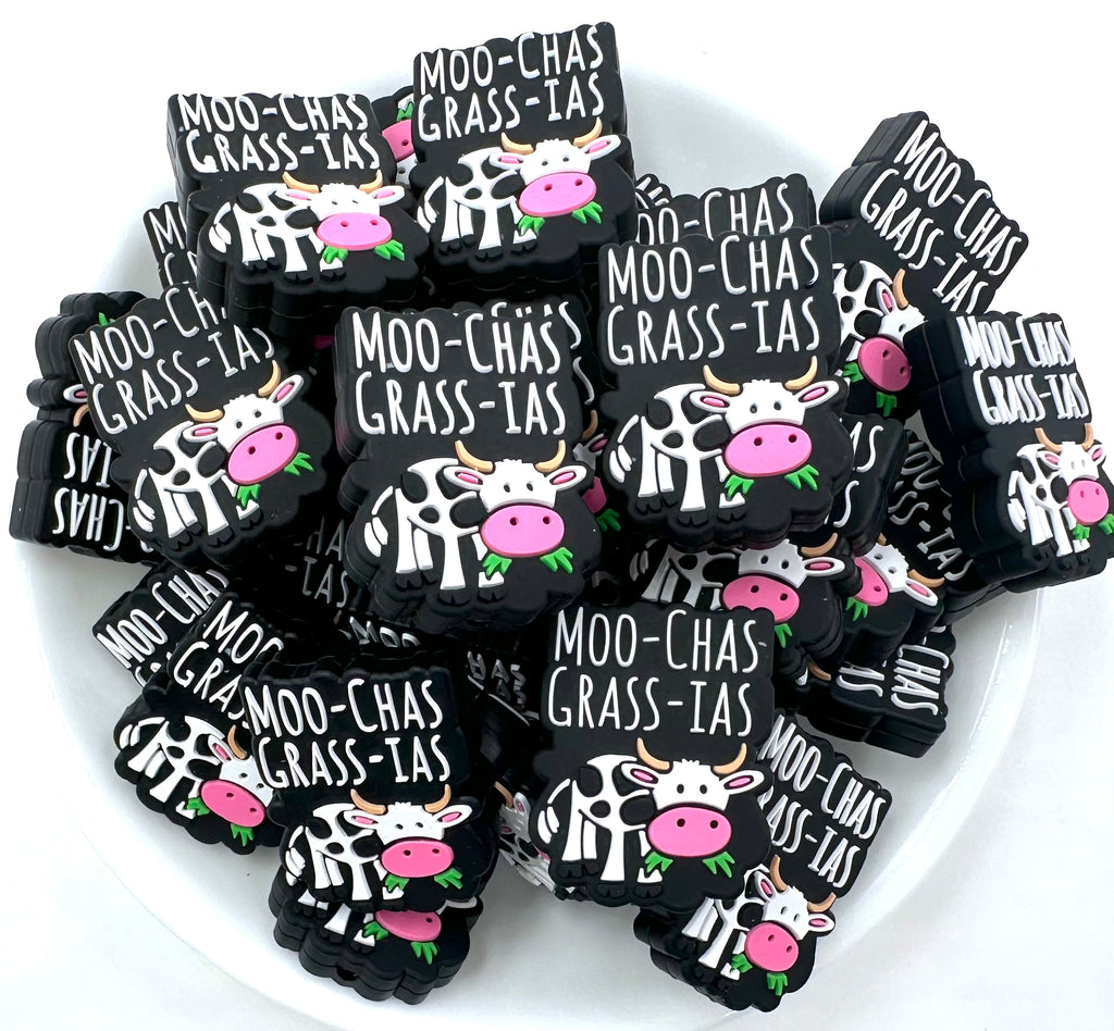 Moo-Chas Grass-ias Cow Silicone Beads