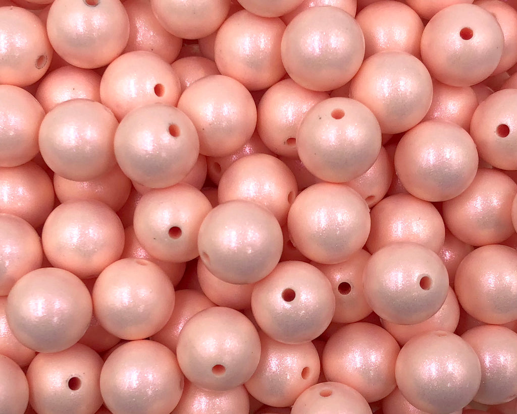 15mm Pale Pink Opal Silicone Beads