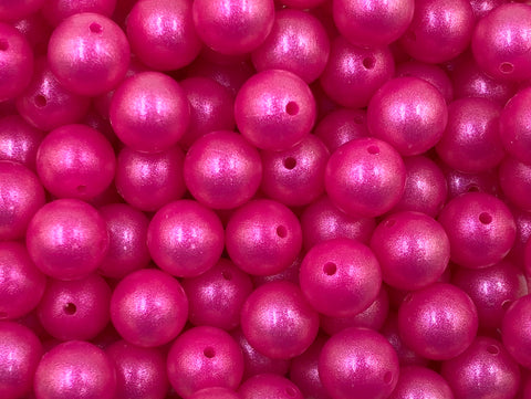 15mm Fuchsia Opal Silicone Beads