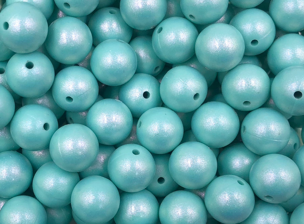 15mm Cool Caribbean Opal Silicone Beads