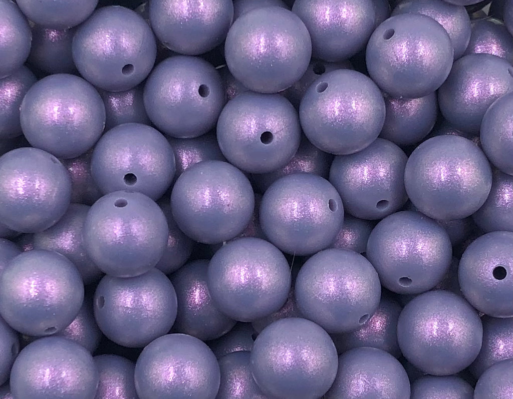 15mm Tropical Lilac Opal Silicone Beads
