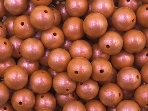 15mm Harvest Orange Opal Silicone Beads