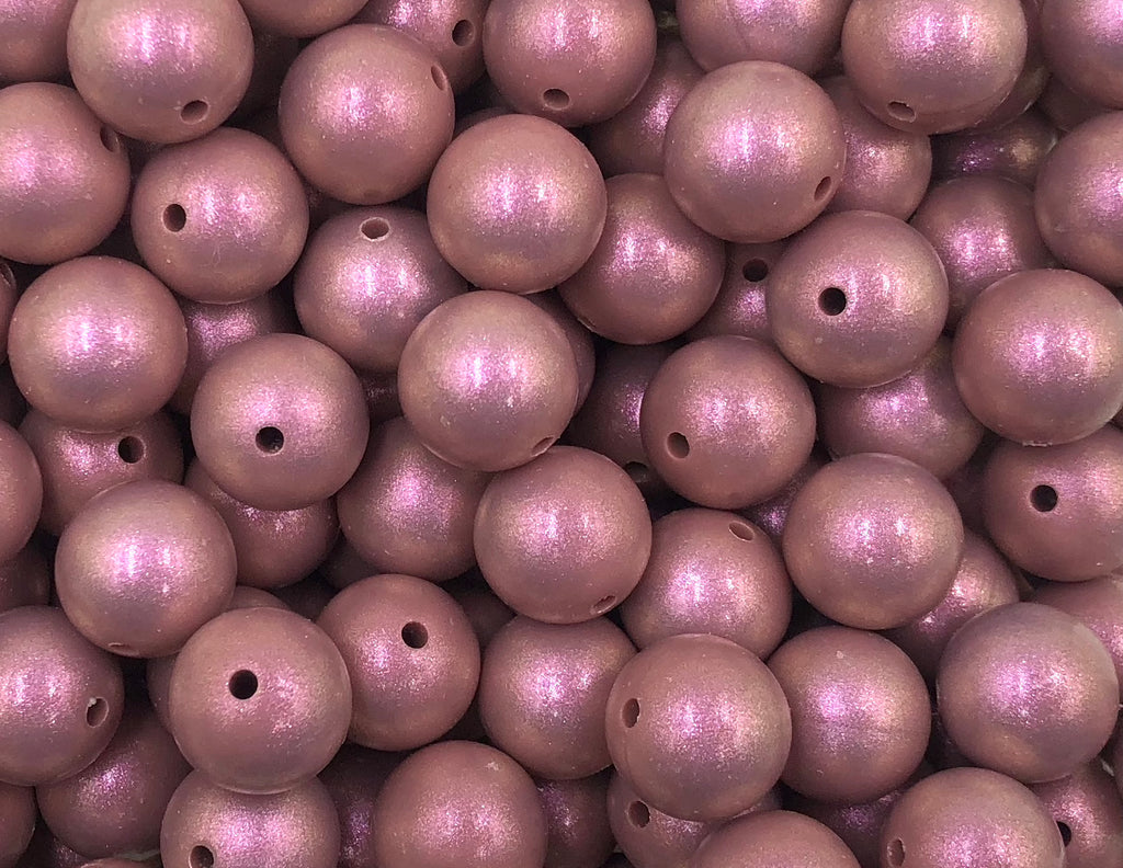 15mm Antique Rose Opal Silicone Beads