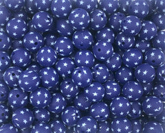 Star Print Silicone Beads--15mm