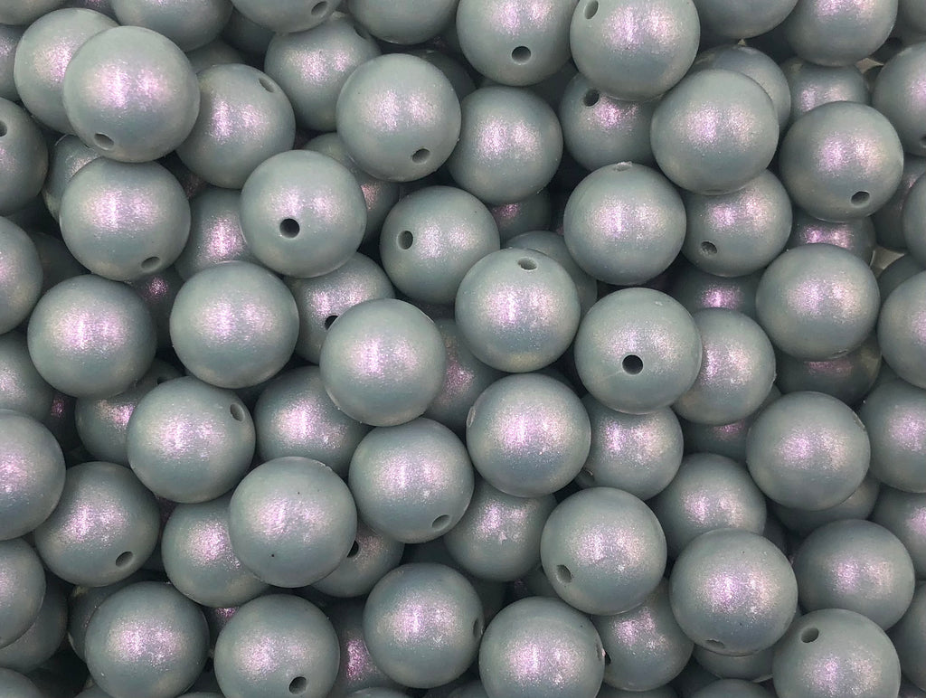 15mm Stone Gray Opal Silicone Beads