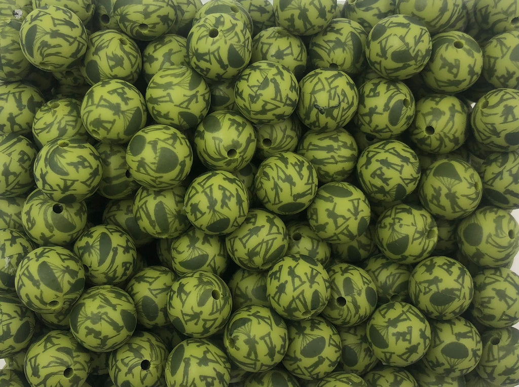 15mm Army Men Camo Silicone Beads