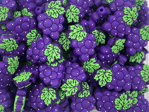 Grapes Silicone Focal Beads--Purple