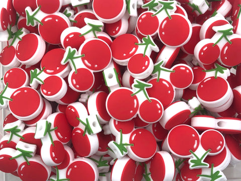 Red Cherry Silicone Beads