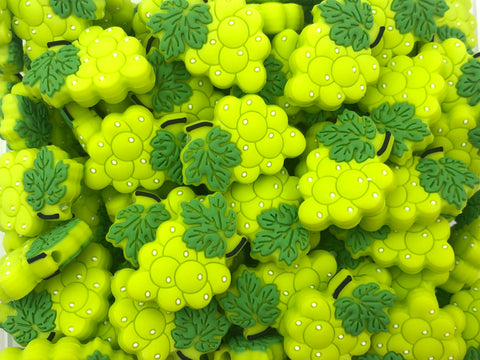 Grapes Silicone Focal Beads--Green