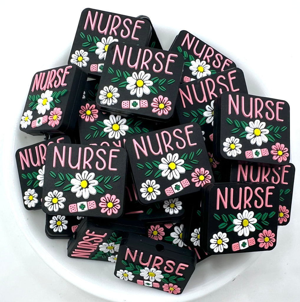 Nurse with Flowers Silicone Focal Beads