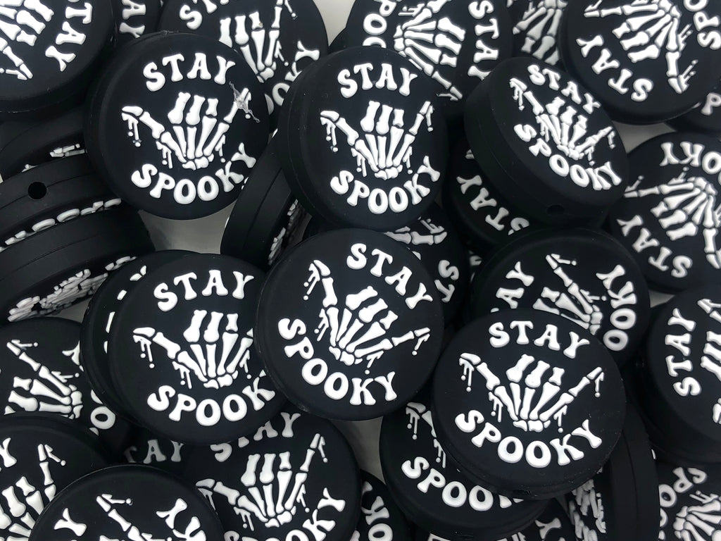 Stay Spooky Silicone Focal Beads--White