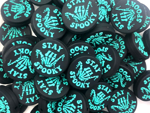 Stay Spooky Silicone Focal Beads--Turquoise