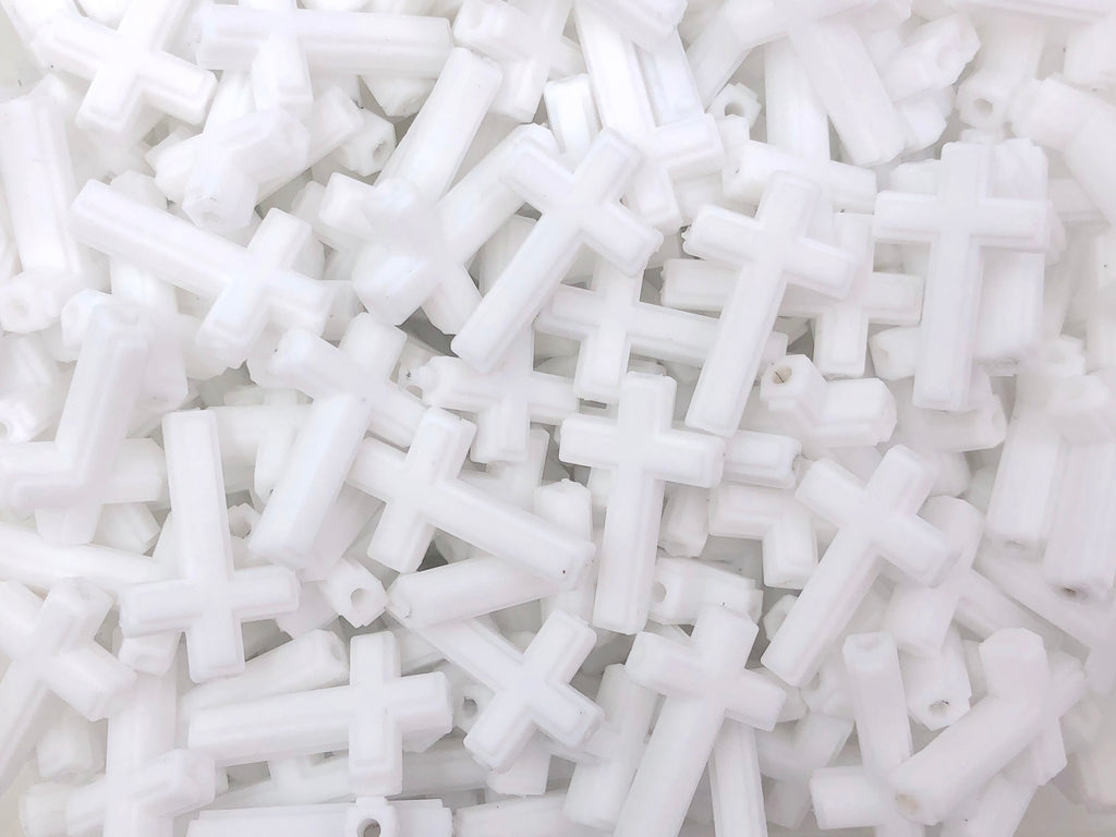 White Cross Silicone Beads
