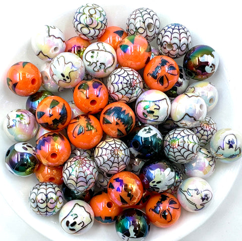 16mm Halloween AB Iridescent Chunky Beads