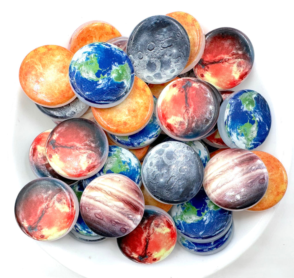 25mm Planet Coin Acrylic Chunky Beads