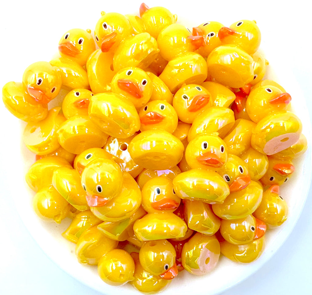 Yellow Duck 3D Acrylic Chunky Beads