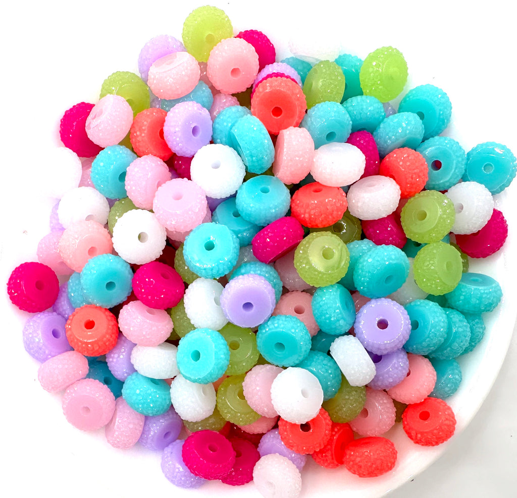 12mm Bright Pastel Abacus Acrylic Spacer Beads