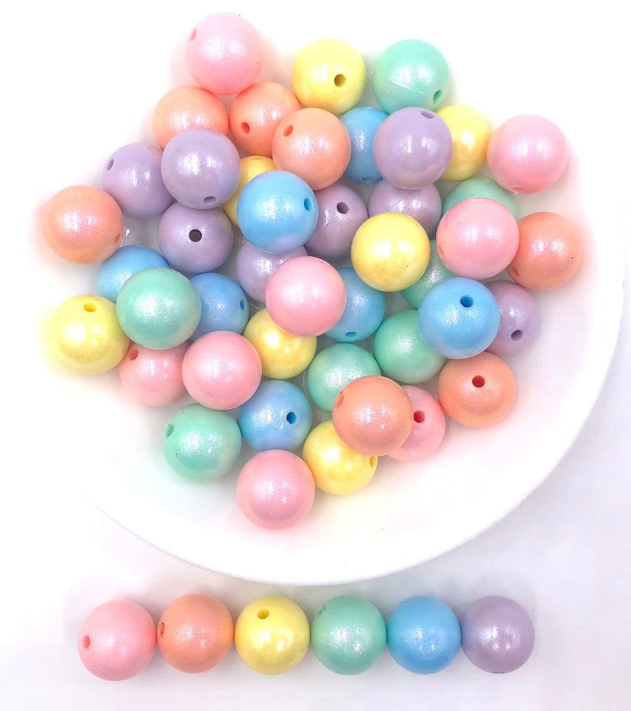 Pastel Rainbow OPAL Silicone Bead Mix--Pink Quartz, Peach Peony, Light Yellow, Mint, Light Blue, Lavender Mist