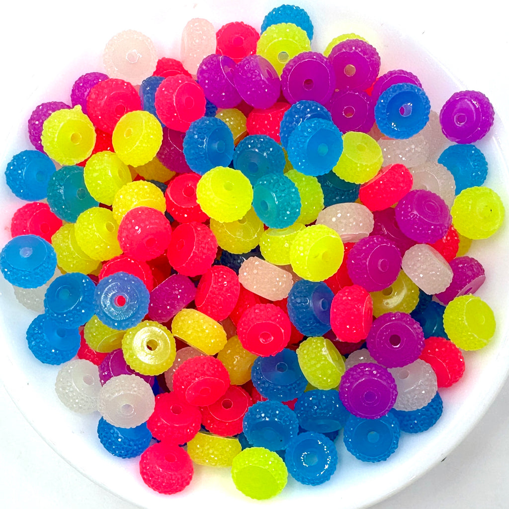 12mm Neon Glow In The Dark Abacus Acrylic Spacer Beads