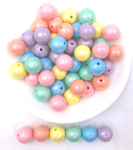 Pastel Rainbow OPAL Silicone Bead Mix--Pink Quartz, Peach Peony, Light Yellow, Mint, Light Blue, Lavender Mist