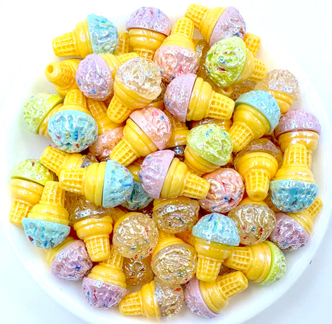 Ice Cream Cone Chunky Beads