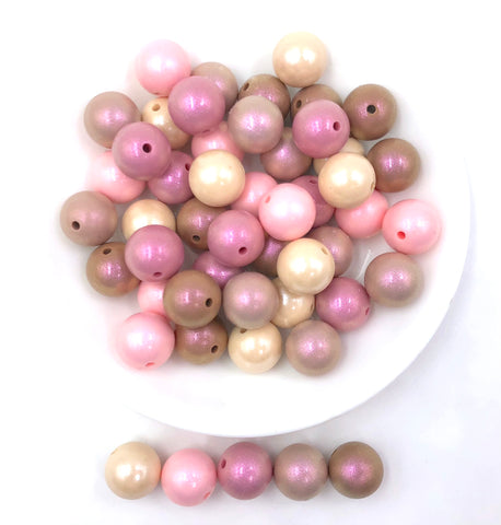 Pink & Brown OPAL Silicone Bead Mix--Beige, Pink Quartz, Dusty Rose, Victorian Rose, Coffee
