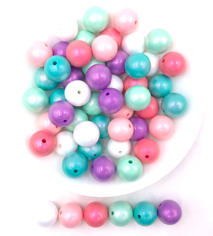 Pink, Mint & Purple OPAL Silicone Bead Mix--White, Pink Quartz, Perfectly Pink, Mint, Turquoise, Lavender Purple