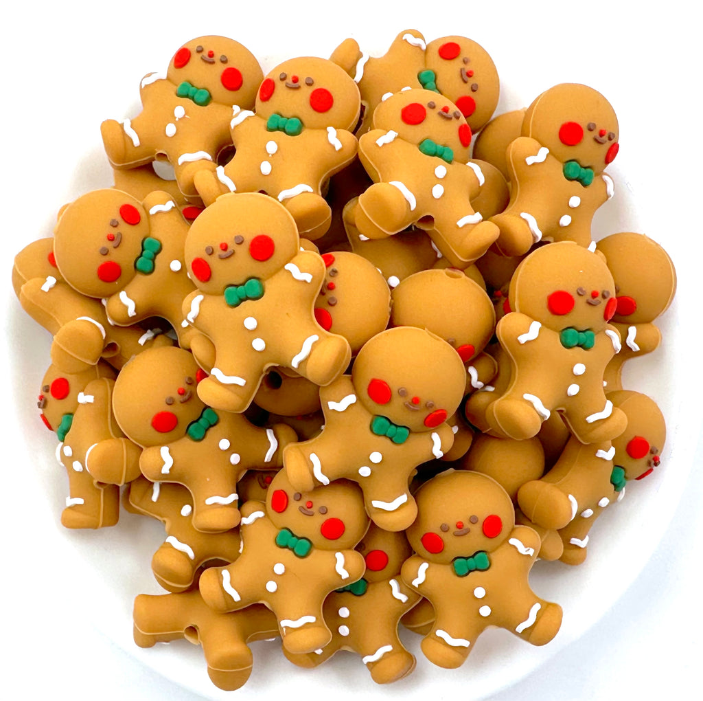 Gingerbread 3D Christmas Silicone Focal Beads