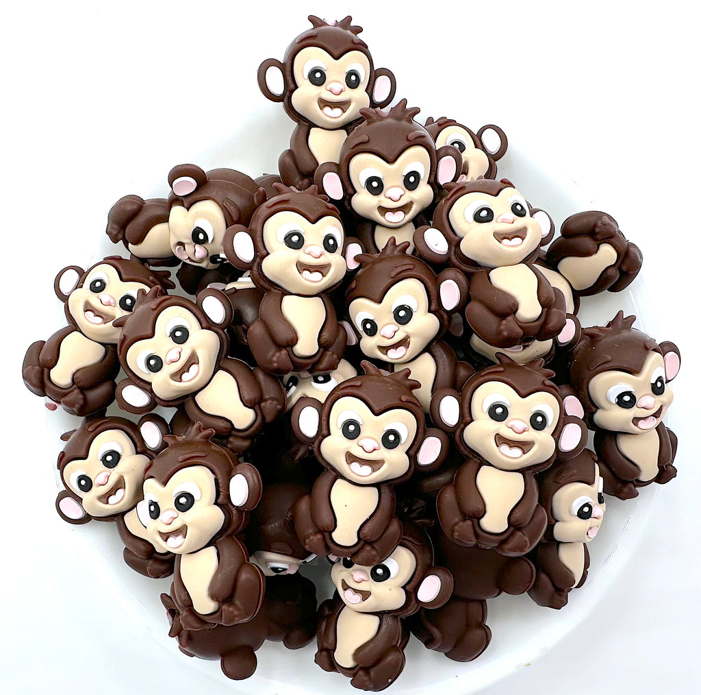 Monkey 3D Silicone Focal Beads