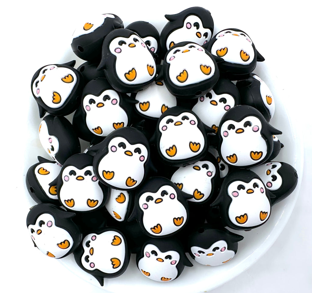 Penguin 3D Silicone Focal Beads