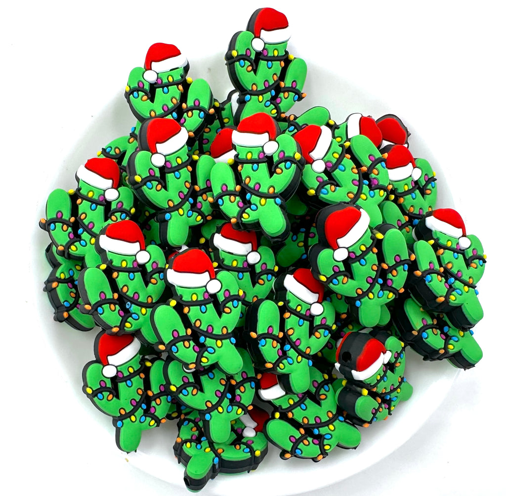 Christmas Cactus Silicone Focal Beads