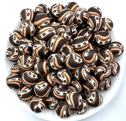 Coffee Print Silicone Beads--15mm