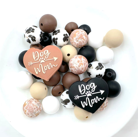 Dog Mom Silicone Focal Bead Mix