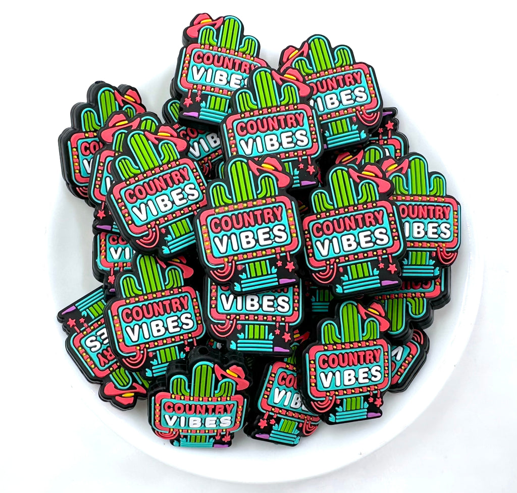 Country Vibes Cactus Silicone Focal Beads