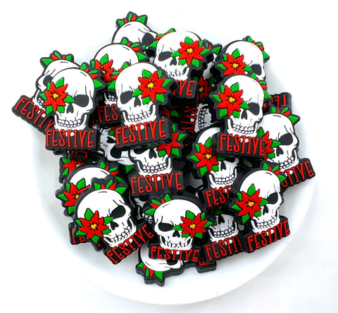 Festive Skull Silicone Focal Beads