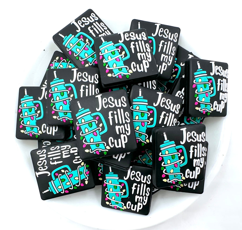 Jesus Fills My Cup Christmas Silicone Focal Beads