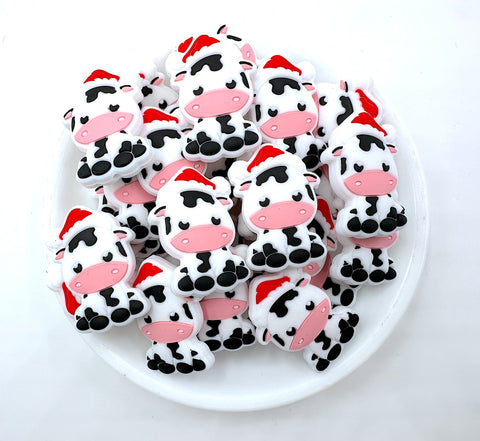 Christmas Cow Silicone Focal Beads