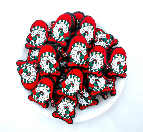 Candy Cane Gnome Silicone Focal Beads