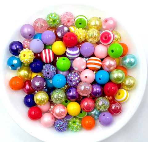 Pink Rainbow 12mm Acrylic Bead Mix