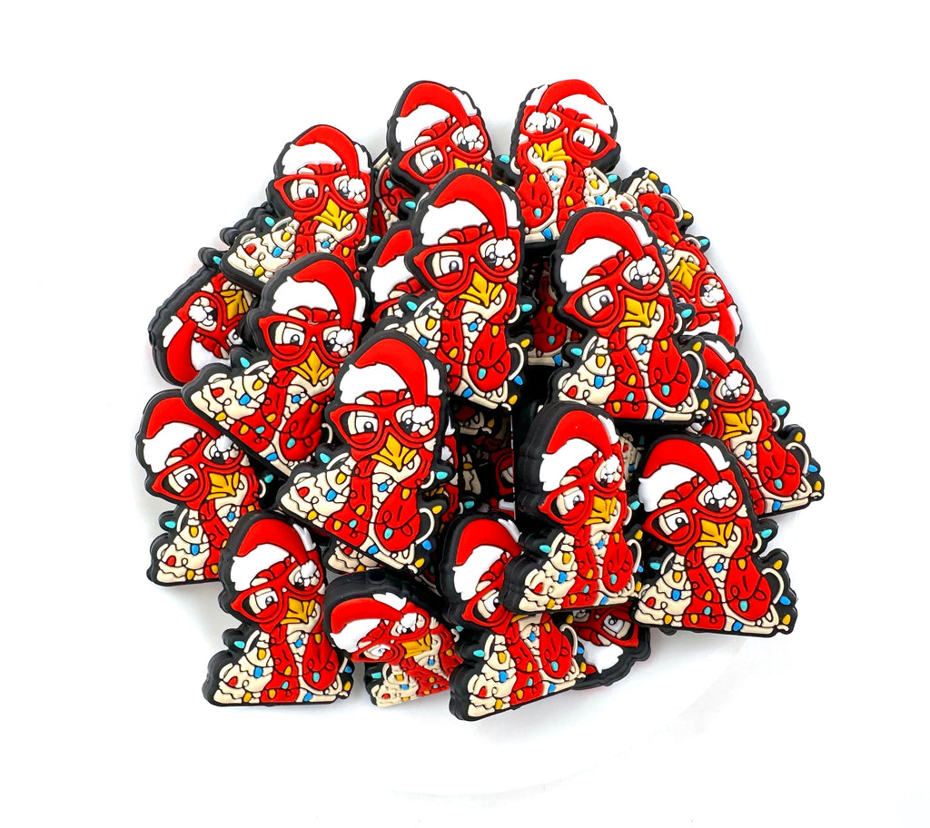 Christmas Chicken Silicone Focal Bead