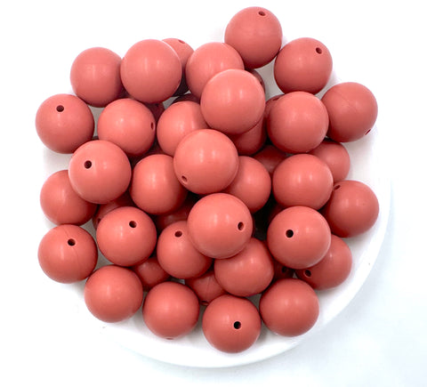 19mm Maroon Silicone Beads