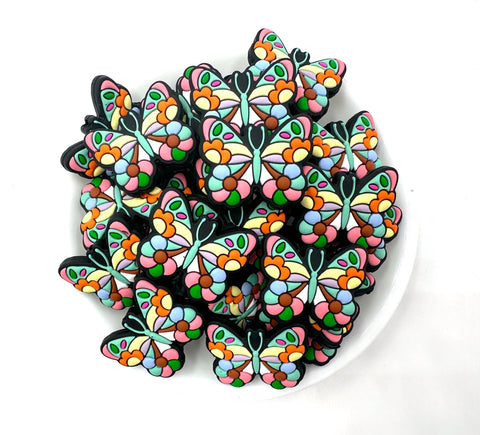 Colorful Butterfly Silicone Focal beads