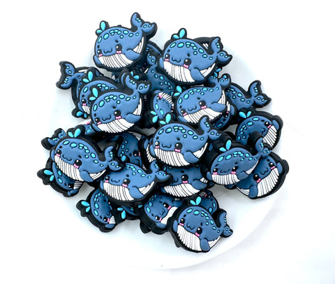 Blue Whale Silicone Focal beads