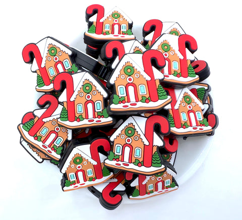 Gingerbread House Silicone Focal Beads